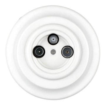 Reblig - Biela porcelánová retro TV/SAT-W zásuvka s rámčekom