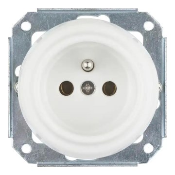 Reblig - Porcelánová retro zásuvka do domácnosti bez rámčeka 250V/16A biela