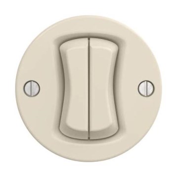 Reblig - Retro dvojitý schodiskový vypínač bez rámčeka č. 6+6 béžový