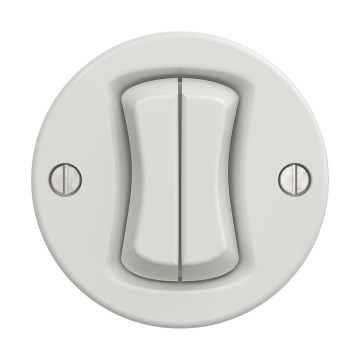 Reblig - Retro dvojitý schodiskový vypínač bez rámčeka č. 6+6 keramická biela