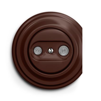 Reblig - Retro účastnícka zásuvka TV+R (koncová) bez rámčeka hnedá