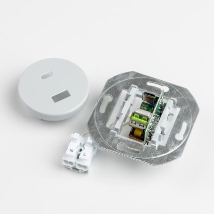 Reblig - Retro USB zásuvka A+C s rámikom šedá