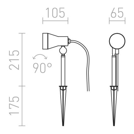 RED - Design Rendl - R10427 - Vonkajšie svietidlo DIREZZA 1xGU10/35W/230V IP54