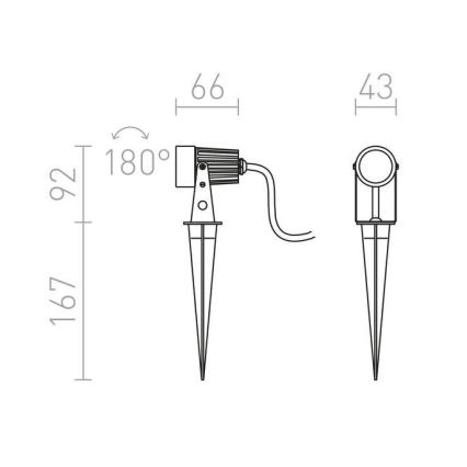 RED - Design Rendl - R10530 - LED Vonkajšie svietidlo GUN LED/3W/230V IP65