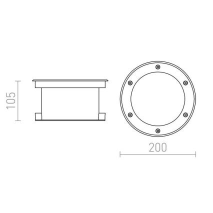 RED - Design Rendl-R10532 - LED Vonkajšie zápustné svietidlo TERRA LED/20W/230V IP67