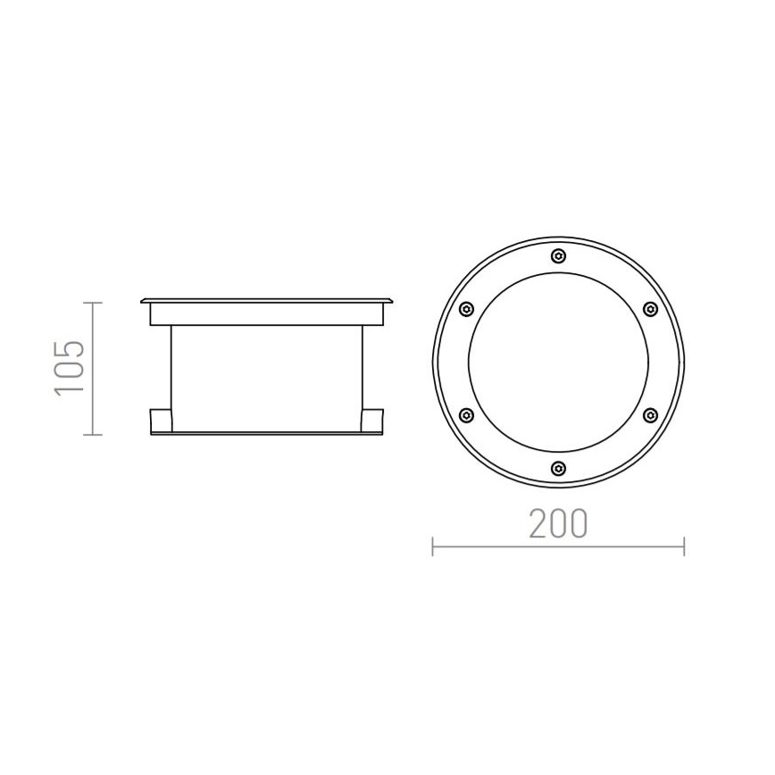RED-Design Rendl-R10532 - LED Vonkajšie zápustné svietidlo TERRA LED/20W/230V IP67