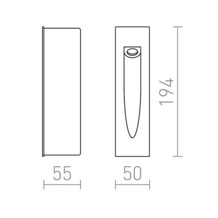 RED - Design Rendl - R10545 - LED Vonkajšie schodiskové svietidlo GAP LED/3W/230V IP54