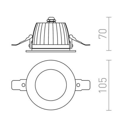 RED - Design Rendl  -R10565 - LED Kúpeľňové podhľadové svietidlo AMIGA 8W/230V IP65