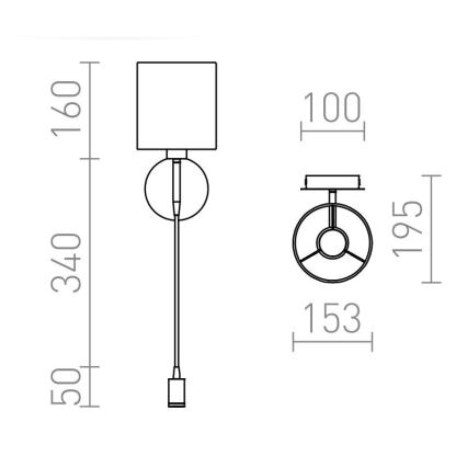 RED - Design Rendl - R10580 - LED Nástenná lampa VERSA 1xE27/42W/230V + LED/3W