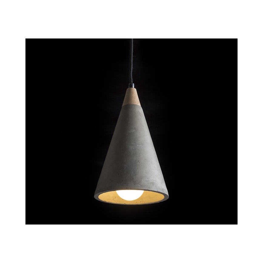 RED - Design Rendl - R12380 - Luster na lanku HEIDI 1xE27/28W/230V betón/drevo
