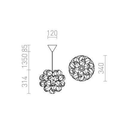 RED - Design Rendl - R12384 - Luster na lanku COCO 1xE27/28W/230V