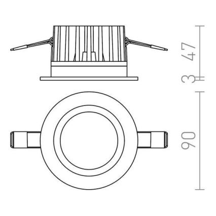 RED -Design Rendl - R12716- LED Kúpeľňové podhľadové svietidlo TOLEDO 8W/230V IP44