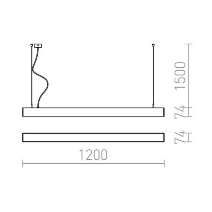 RED - Design Rendl - R12721 - LED Luster na lanku PESANTE LED/40W/230V čierna