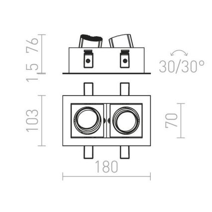 RED - Design Rendl - R12857 - LED Podhľadové svietidlo BONDY 2xLED/7W/230V