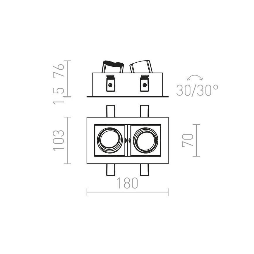 RED - Design Rendl - R12857 - LED Podhľadové svietidlo BONDY 2xLED/7W/230V