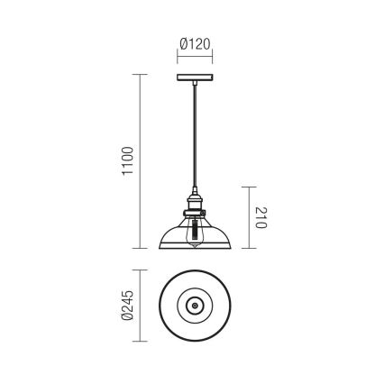 Redo 01-1002 - Luster na lanku SAVILLE 1xE27/42W/230V