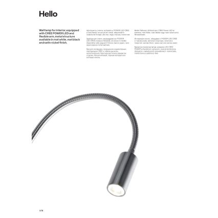 Redo 01-1194 - LED Flexibilná lampička HELLO LED/3W/230V čierna