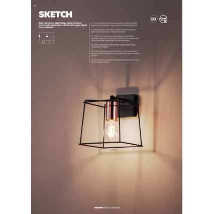 Redo 01-1265 - Luster na lanku SKETCH 3xE27/42W/230V pavúk
