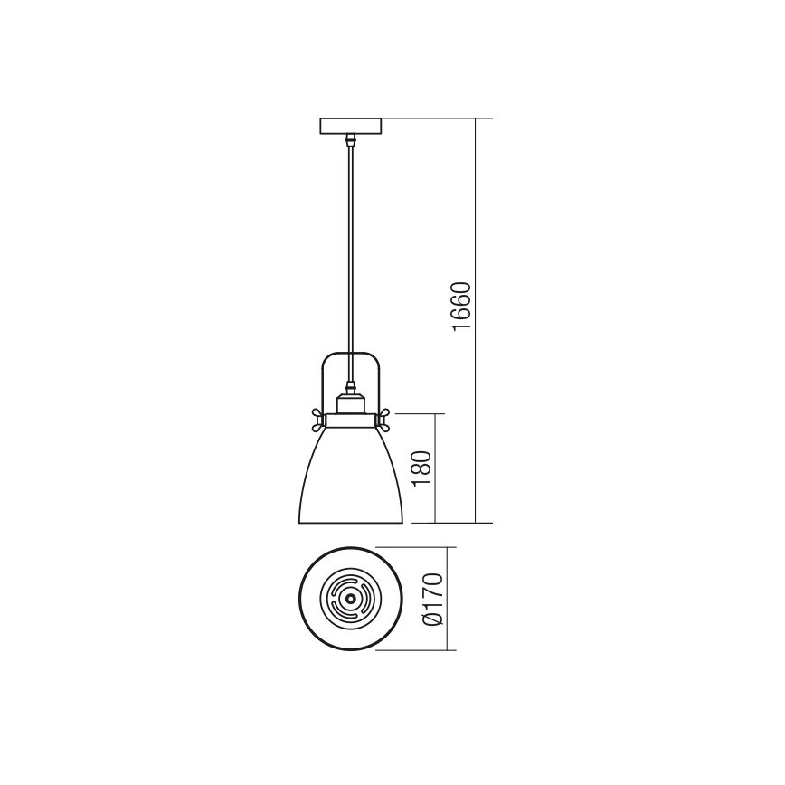 Redo 01-1273 - Luster na lanku ARNE 1xE27/42W/230V šedá