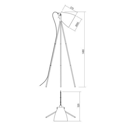 Redo 01-1276 - Stojacia lampa ARNE 1xE27/42W/230V čierna