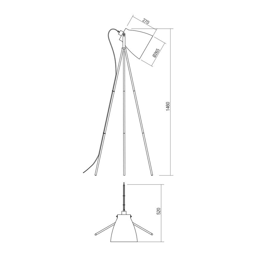 Redo 01-1276 - Stojacia lampa ARNE 1xE27/42W/230V čierna