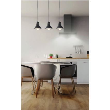 Redo 01-1279 - Luster na lanku PEEP 1xE27/42W/230V pr. 16,5 cm čierna