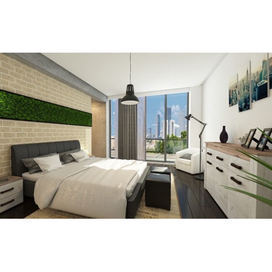 Redo 01-1281 - Luster na lanku PEEP 1xE27/42W/230V pr. 34,5 cm čierna