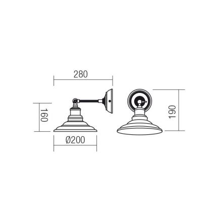 Redo 01-1290 - Nástenné svietidlo SPINNER 1xE27/42W/230V