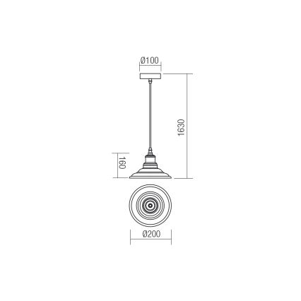 Redo 01-1292 - Luster na lanku SPINNER 1xE27/42W/230V