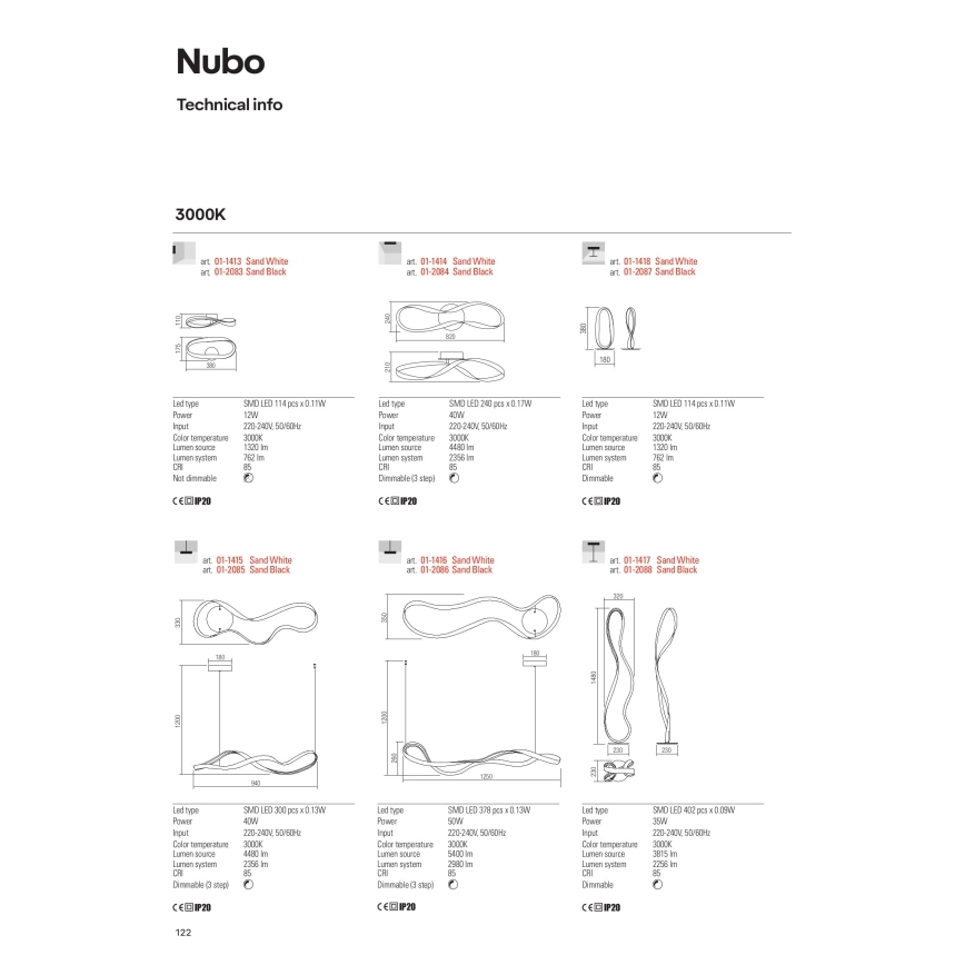 Redo 01-1417 - LED stmievateľná stojacia lampa NUBO LED/35W/230V biela