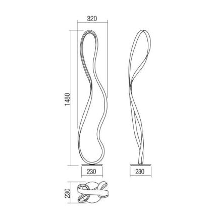 Redo 01-1417 - LED stmievateľná stojacia lampa NUBO LED/35W/230V biela