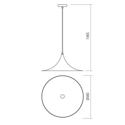 Redo 01-1456 - Luster na lanku WIZ 1xE27/42W/230V mosadz