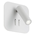 Redo 01-1491 - LED nástenné svietidlo QUDA LED/6W/230V + LED/3W CRI 90 USB biela