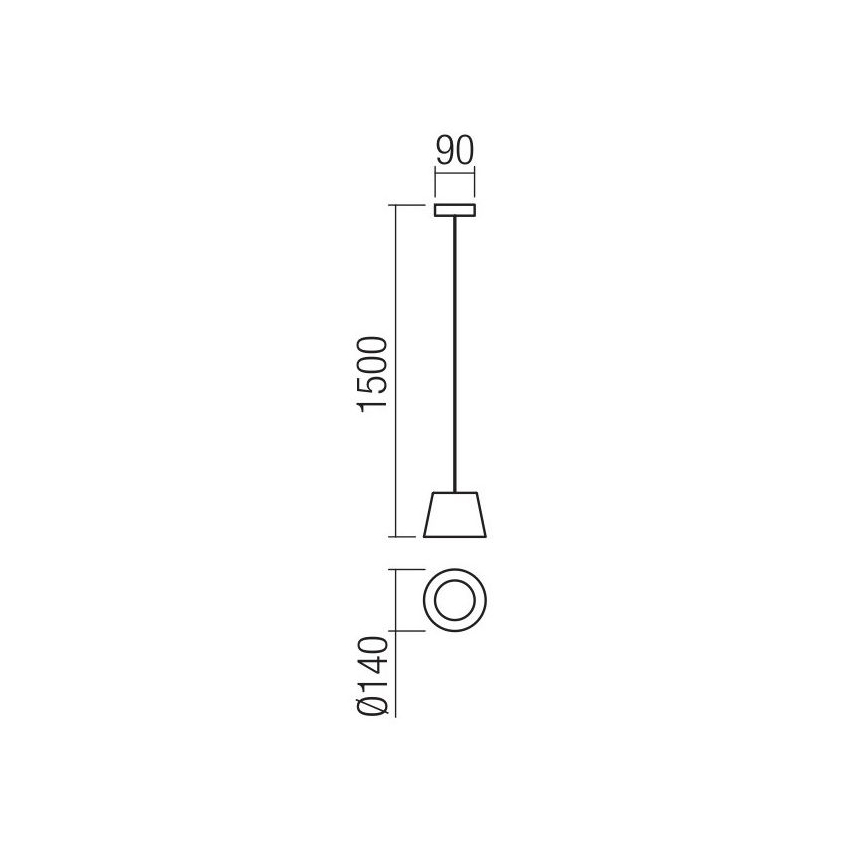 Redo 01-1496 - LED luster na lanku LOLLI LED/6W/230V pr. 14 cm čierna