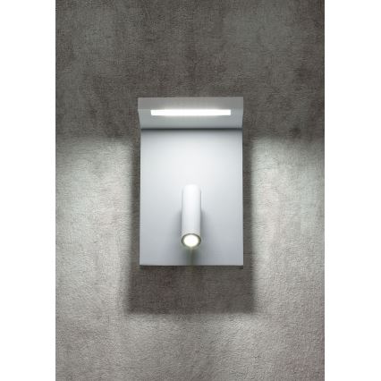 Redo 01-1499 - LED Nástenné bodové svietidlo AGOS LED/6W/230V + LED/3,2W USB biela