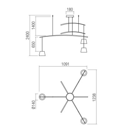 Redo 01-1524 - LED Luster na lanku LOLLI 3xLED/6W/230V biela