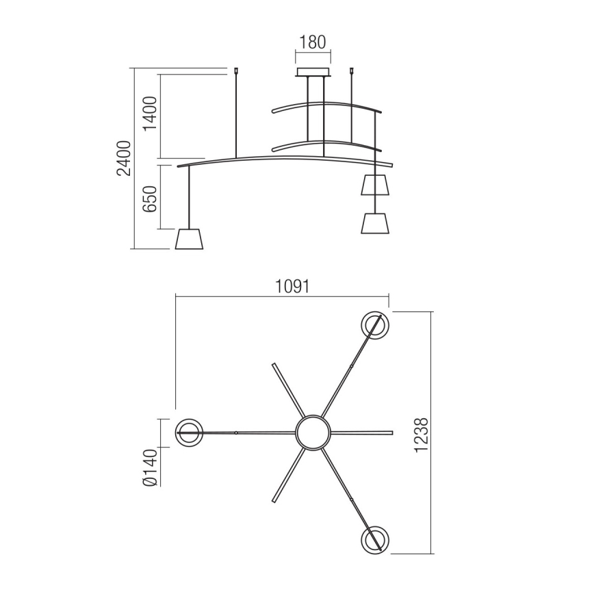 Redo 01-1524 - LED Luster na lanku LOLLI 3xLED/6W/230V biela