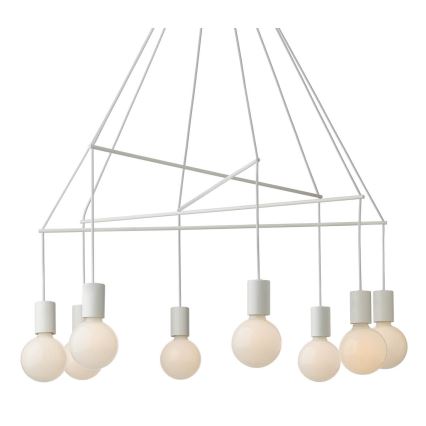 Redo 01-1564 - Luster na lanku MIKADO 8xE27/42W/230V pr. 82 cm biela