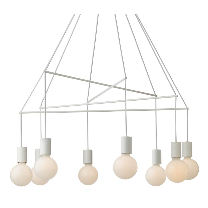 Redo 01-1564 - Luster na lanku MIKADO 8xE27/42W/230V pr. 82 cm biela