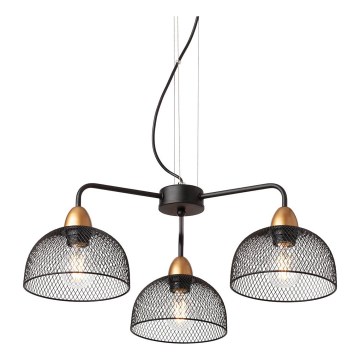 Redo 01-1573 - Luster na lane TAMIS 3xE27/42W/230V pr. 59 cm čierna