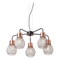Redo 01-1580 - Luster na lanku EDISON 5xE27/42W/230V priemer 53 cm čierna/medená