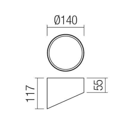Redo 01-1630 - LED bodové svietidlo UTO LED/18W/230V pr. 14 cm čierne