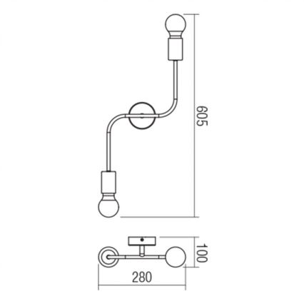 Redo 01-1668 - Stropné svietidlo YAK 2xE27/42W/230V