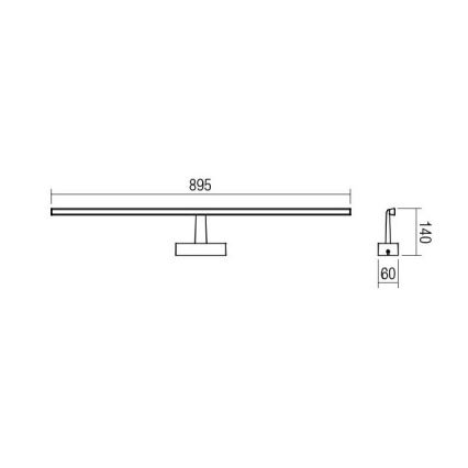 Redo 01-1675 - LED Kúpeľňové osvetlenie zrkadla NEPTUNE LED/18W/230V IP44