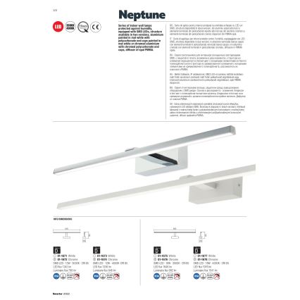Redo 01-1677 - LED osvetlenie zrkadla do kúpeľne NEPTUNE LED/18W/230V 89,5 cm IP44 biela