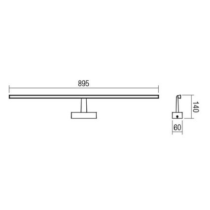 Redo 01-1678 - LED Kúpeľňové osvetlenie zrkadla NEPTUNE 1xLED/18W/230V IP44