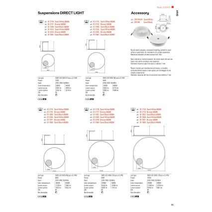 Redo 01-1713 - LED Stmievateľný luster na lanku ORBIT LED/55W/230V bronz