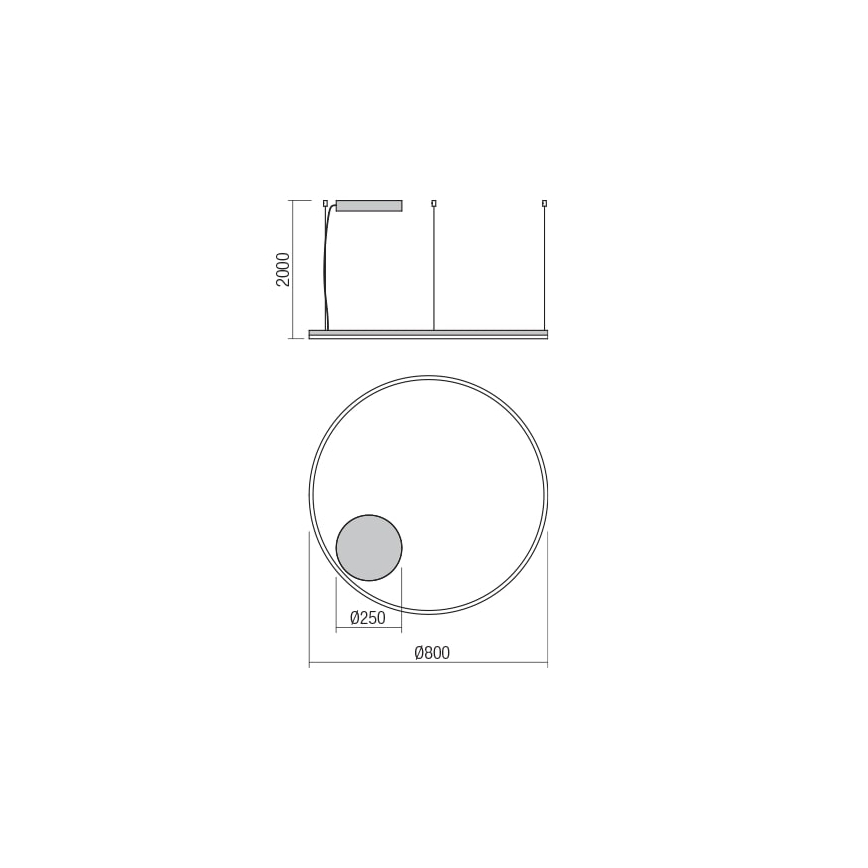 Redo 01-1713 - LED Stmievateľný luster na lanku ORBIT LED/55W/230V bronz