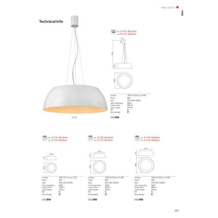Redo 01-1732 - LED Luster na lanku BLAIR LED/55W/230V 3000K biela
