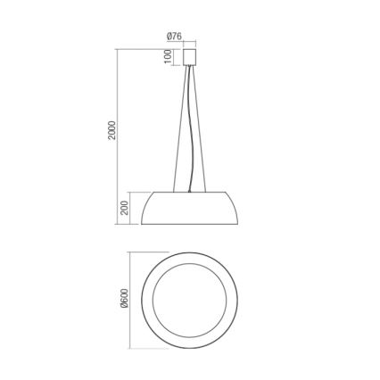 Redo 01-1732 - LED Luster na lanku BLAIR LED/55W/230V 3000K biela
